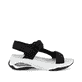Schwarze vegane Rieker Damen Trekkingsandalen W3151-01 mit einem Klettverschluss. Schuh Innenseite.