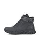 Pazifikblaue Rieker Damen Clogs M5090-14 mit ultra leichter und flexibler Sohle. Schuh Außenseite gespiegelt.