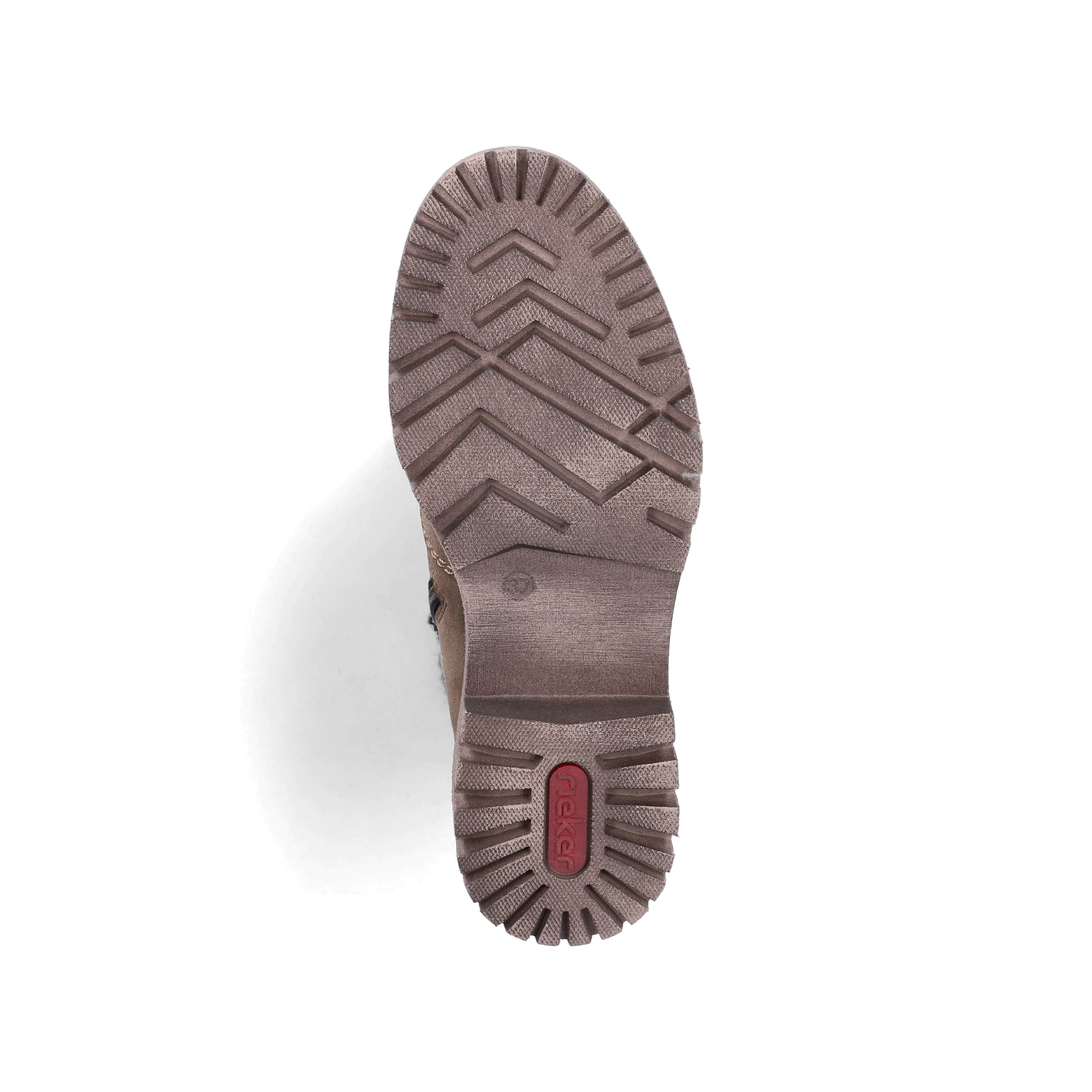 Braune Rieker Damen Schnürstiefel Y7621-25 mit Strick-Kragen. Schuh Laufsohle.