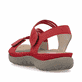 Rote Rieker Damen Trekkingsandalen 64870-33 mit einem Klettverschluss. Schuh von hinten.