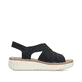 Blaue Rieker Keilsandaletten 69264-14 mit einem Gummizug sowie der Extraweite H. Schuh Innenseite.