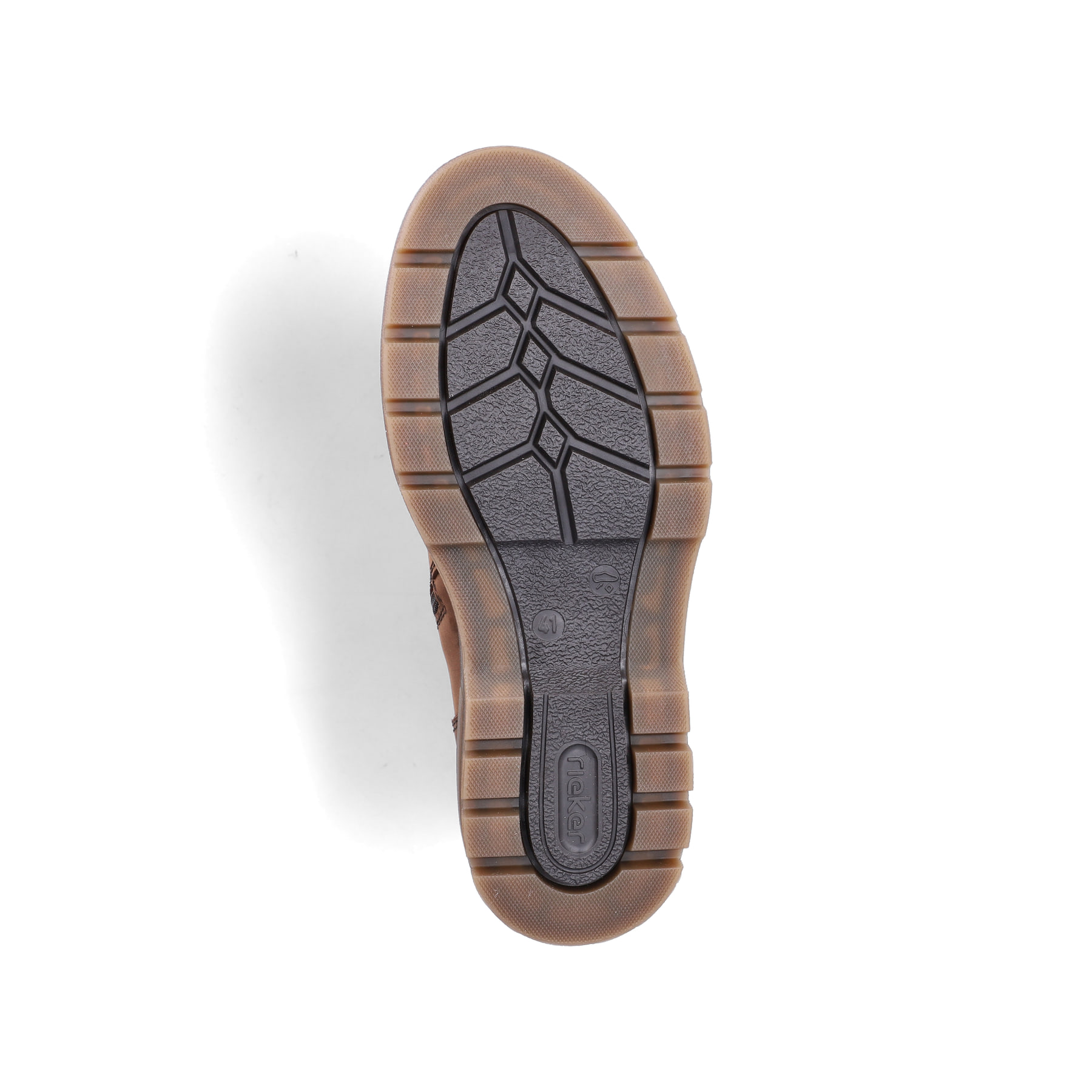 Braune Rieker Herren Chelsea Boots F7051-23 aus Rauleder mit Reißverschluss. Schuh Laufsohle.