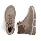 Beige Rieker Damen Schnürstiefel 45956-64 mit wasserabweisender TEX-Membran. Schuh von oben, liegend.