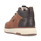 Braun-schwarze Rieker Herren Sneaker High B5530-25 mit einem Reißverschluss. Schuh von hinten.