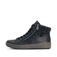 Dunkelblaue Rieker Damen Sneaker High X0709-14 aus Glattleder mit Reißverschluss. Schuh Außenseite.