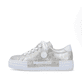 Metallische Rieker Damen Sneaker Low N49W1-90 mit einer Schnürung. Schuh Außenseite.