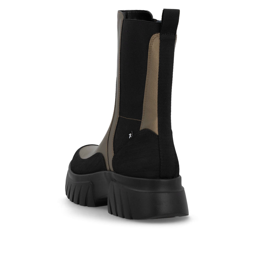 Rosane Rieker Damen Pantoletten W1652-31 mit flexibler und ultra leichter Sohle. Schuh Außenseite gespiegelt.