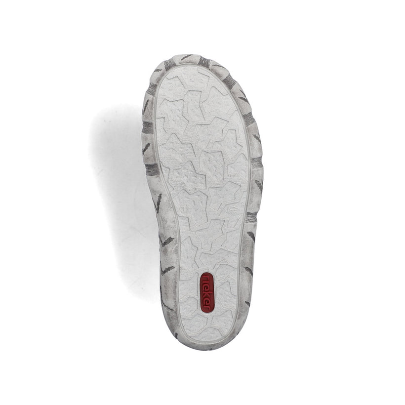 Dunkelblaue Rieker Damen Clogs L0396-14 aus Glattleder mit raffinierten Cut-Outs. Schuh Laufsohle.