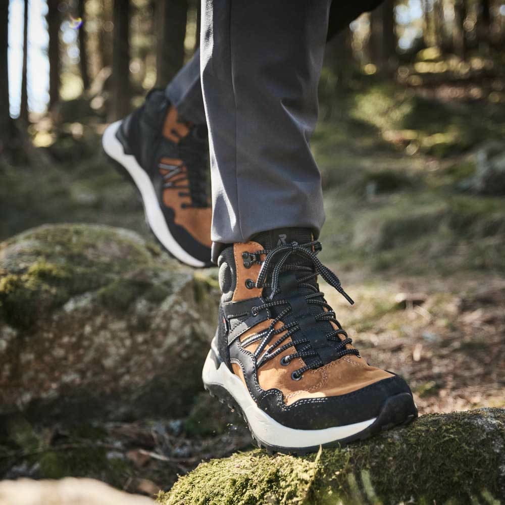 Gelbe Rieker Herren Schnürstiefel U1370-68 getragen