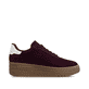 Baskets basses Rieker rouges pour femme M7601-30 avec lacets. Chaussure vue de l'arrière.