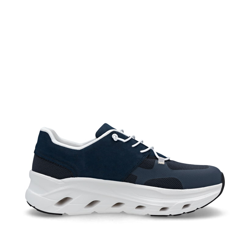 Blaue Rieker Herren Sneaker Low U3500-14 mit Schnürung sowie ultraleichter Sohle. Schuh Innenseite.