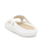 Weiße Rieker Herren Pantoletten U3350-80 mit ultraleichter und flexibler Sohle. Schuh von hinten.