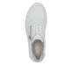 Weiße Rieker Damen Sneaker Low N8100-80 mit modernen Ziernähten. Schuh von oben.