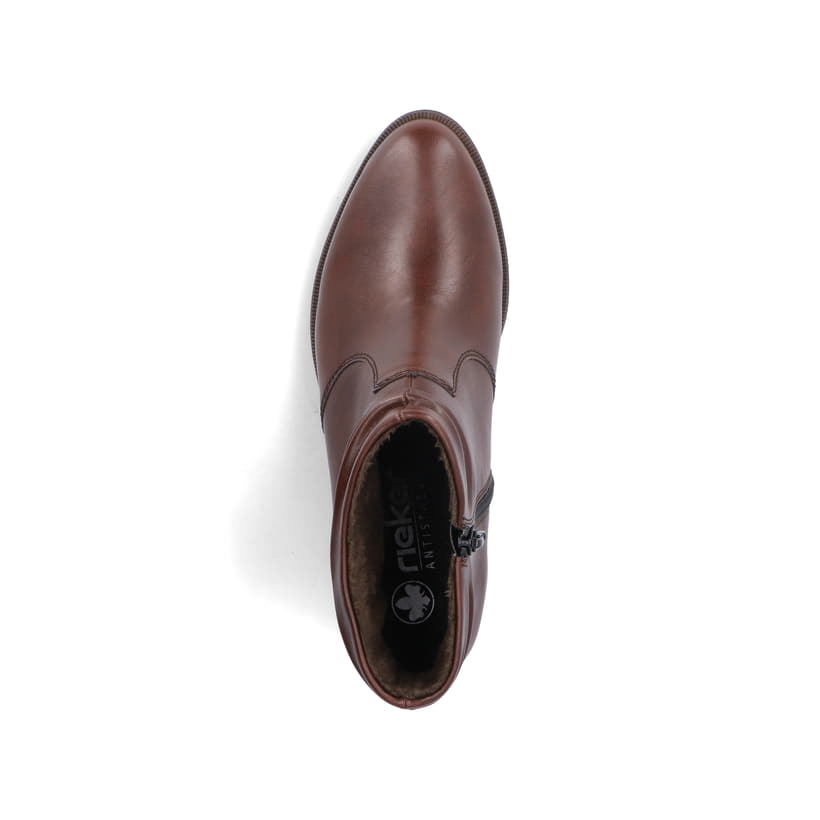Graublaue Rieker Damen Chelsea Boots X9352-14 mit einer robusten Profilsohle. Schuh Innenseite