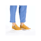 Gelbe Rieker Damen Schnürschuhe 52824-68, Barfußschuhe mit runden Ziernähten. Schuh am Fuß.