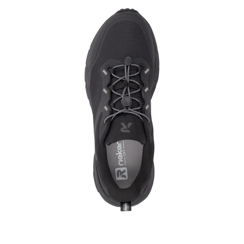 Schwarze Rieker Sport Herren Sneaker Low U4502-00. Schuh von oben.