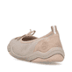 Rosane vegane Rieker Ballerinas 45250-31, Barfußschuhe mit dekorativer Schleife. Schuh von hinten.
