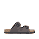Graue Rieker Herren Pantoletten 21160-45 mit Klettverschluss sowie Extraweite H. Schuh Innenseite.