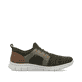 Grüne Rieker Herren Slipper B7796-54 mit einem Gummizug sowie Komfortweite G 1/2. Schuh Innenseite.