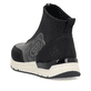 Zartrosane vegane Rieker Damen Loafer 58955-31 mit einem Elastikeinsatz. Schuh Außenseite gespiegelt.