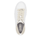 Weiße Rieker Damen Sneaker Low W2602-81 mit einer Schnürung. Schuh von oben.
