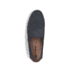 Blaue Rieker Herren Slipper 09555-14 mit Elastikeinsatz sowie Löcheroptik. Schuh von oben.