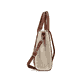 Sac à main Rieker H1013-60 beige avec aspect raphia et fermeture éclair. Côté gauche.