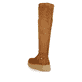 Braune Rieker Damen Hochschaftstiefel W1080-24 mit TR-Sohle mit weichem EVA-Inlet. Schuh von hinten.