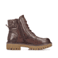 Dunkelbraune Rieker Damen Schnürstiefel 92920-25 mit einem Reißverschluss. Schuh Innenseite.