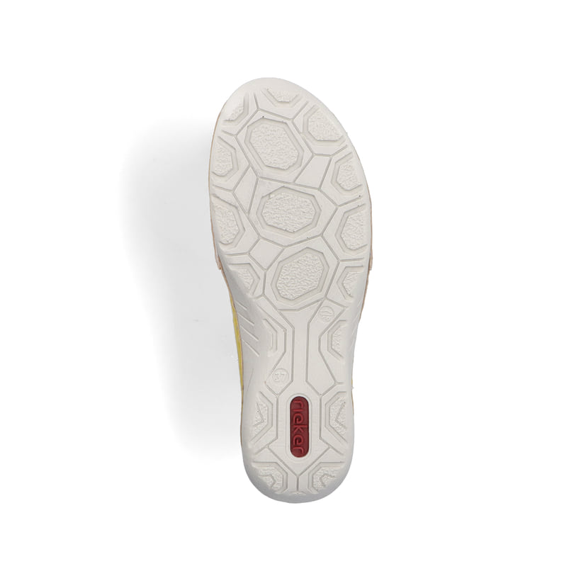 Gelbe Rieker Damen Schnürschuhe 52517-68 mit einer extra weichen Decksohle. Schuh Laufsohle.