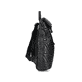 Rieker Rucksack H1643-00 in Schwarz mit modischem Muster und Handyfach. Rechtsseitig.