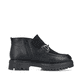Schwarze Rieker Damen Kurzstiefel 47582-00 mit Deko-Kette sowie Reißverschluss. Schuh Innenseite.