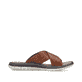Braune Rieker Herren Pantoletten 25151-24 aus Glattleder mit Klettverschluss. Schuh Innenseite.