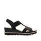 Schwarze Rieker Keilsandaletten 67498-00 mit Gummizug sowie sehr leichter Sohle. Schuh Innenseite.