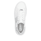Weiße Rieker Damen Sneaker Low W1204-82 mit einer Schnürung. Schuh von oben.