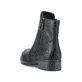 
Nachtschwarze Rieker Damen Stiefeletten 73450-00 mit Reißverschluss sowie Blockabsatz. Schuh von hinten