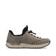 Zartrosane vegane Rieker Damen Loafer 58955-31 mit einem Elastikeinsatz. Schuh Außenseite gespiegelt.