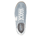 Blaue Rieker Damen Sneaker Low W4000-12 mit Schnürung sowie abgesetztem Logo. Schuh von oben.