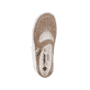 Beige Rieker Ballerinas 48996-62 mit modernen Ziernähten sowie Klettverschluss. Schuh von oben.