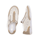 Mocassins Rieker beiges pour femme 43665-64 en cuir lisse. Chaussure vue de dessus, couchée.
