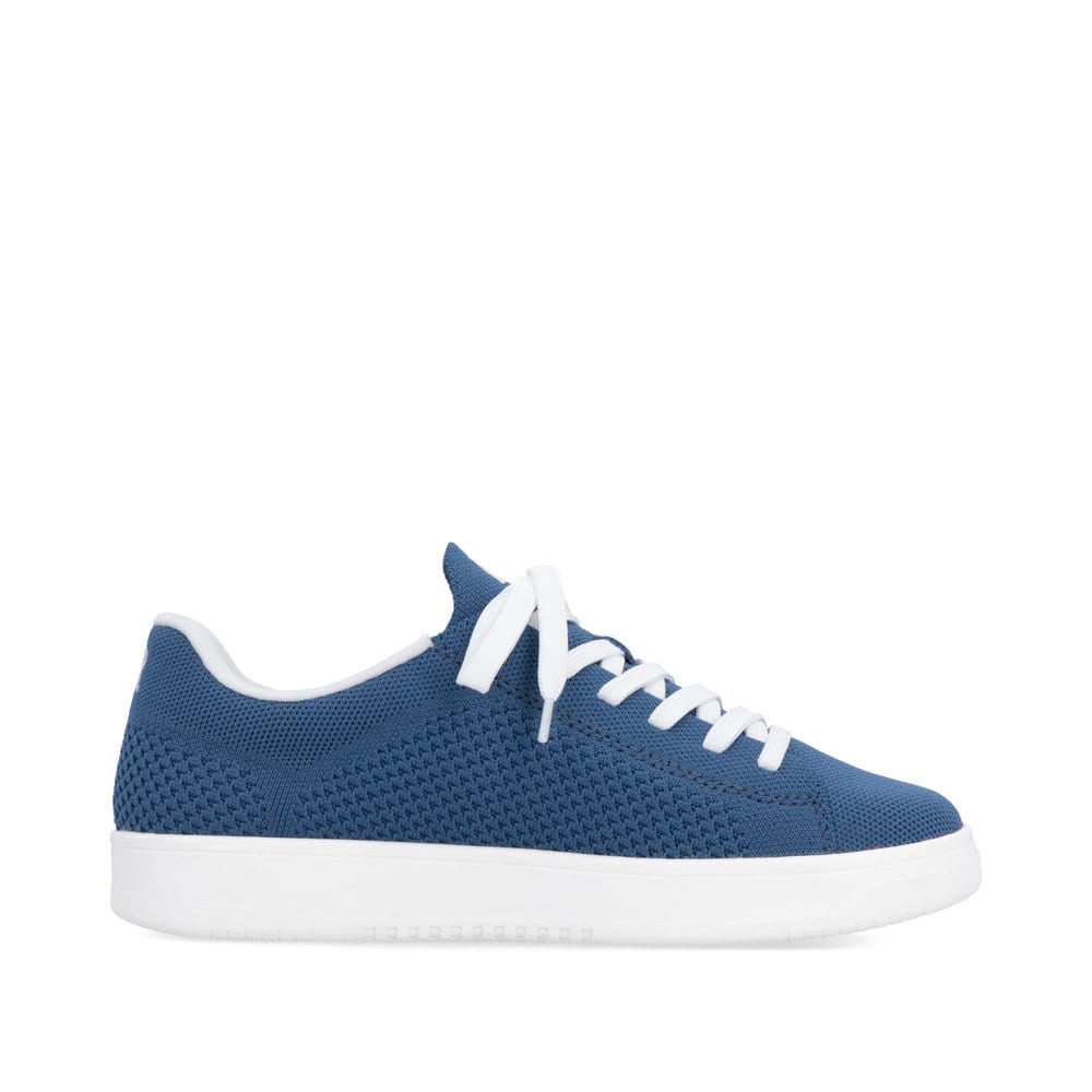 Blaue waschbare Rieker Herren Sneaker Low U1904-14 mit einer Schnürung. Schuh Innenseite.