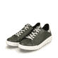 Grüne Rieker Damen Sneaker Low 41902-52 mit super leichter und flexibler Sohle. Schuhpaar seitlich schräg.