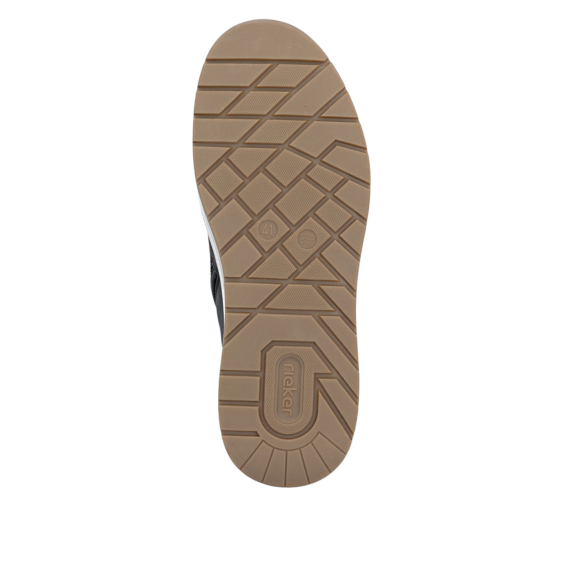 Schwarz-braune Rieker Herren Sneaker High 36020-00 mit einem Reißverschluss. Schuh Laufsohle.
