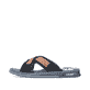 Blaue Rieker Herren Pantoletten 21239-14 mit Komfortweite G sowie leichter Sohle. Schuh Außenseite.