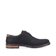 Graphitschwarze Rieker Herren Schnürschuhe 14614-00 mit einer robusten Profilsohle. Schuh Innenseite