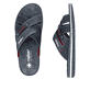 Blaue Rieker Herren Pantoletten 21099-15 mit der Komfortweite G. Schuh von oben, liegend.
