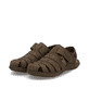 Braune Rieker Herren Sandalen 22074-26 mit einem Klettverschluss. Schuhpaar seitlich schräg.