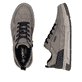 Graue Rieker Herren Sneaker Low 36000-64 mit wasserabweisender RiekerTEX-Membran. Schuh von oben, liegend.