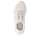 Beige Rieker Damen Sneaker Low W4101-60 mit Schnürung sowie ultraleichter Sohle. Schuh von oben.