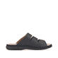Schwarzgraue Rieker Herren Pantoletten 25569-00 mit einem Klettverschluss. Schuh Innenseite.